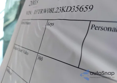 2003 Ford F-150 Lariat/Xlt from USA, damaged, VIN 1FTRW08L23KD35659